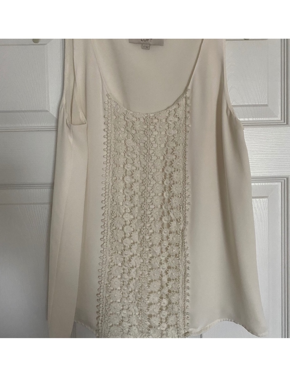 LOFT Cream Crochet-Front Camisole
